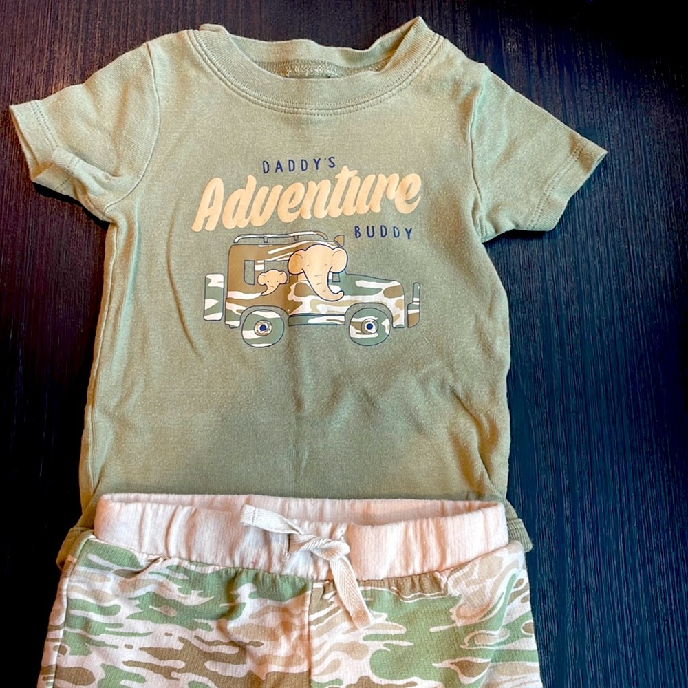 Carter’s “Daddy’s Adventure Buddy” onesie w/joggers